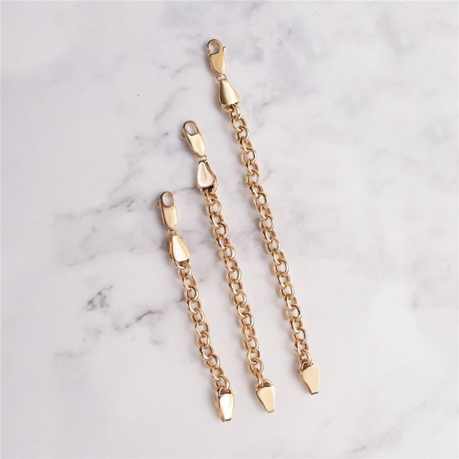Rolo Chain Solid Gold Bracelet Necklace Extender