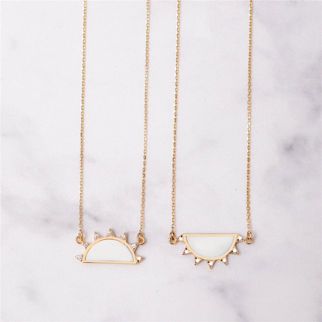Sun Solid Gold Necklace