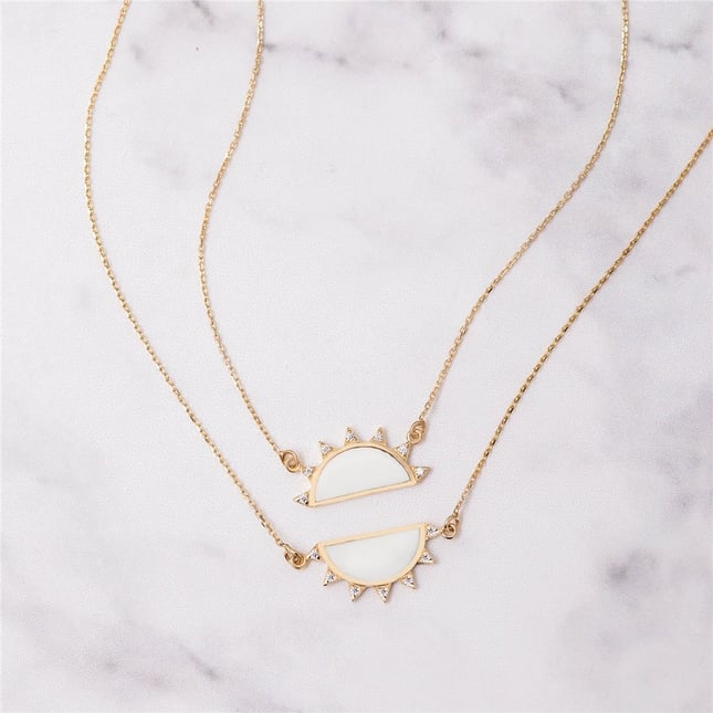 Sun Solid Gold Necklace