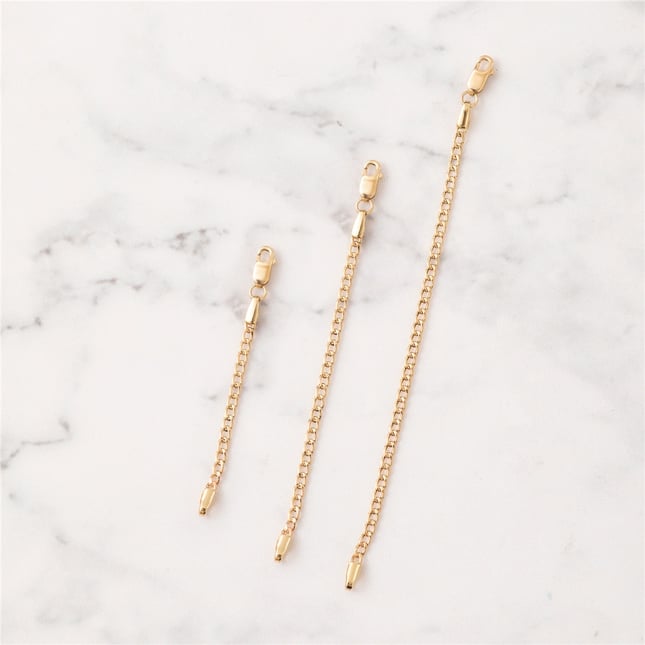 Curb Chain Curb Chain Solid Gold Bracelet Necklace Extender