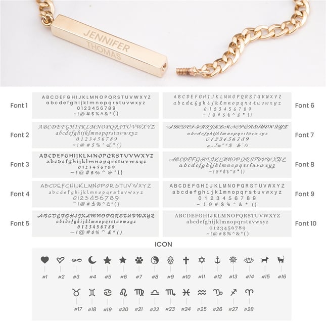 Cremation Cuban Chain Engraved Curb Chain Personalized 3D Bar Solid Gold Bracelet
