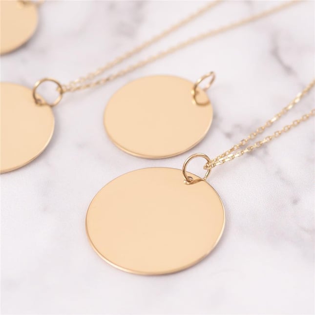 Paw Cross Engraved Solid Gold Necklace