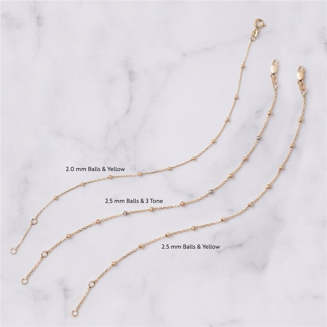 Sleek Beaded Satellite Solid Gold Bracelet