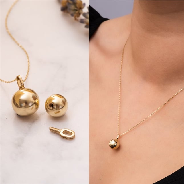 Oval CZ Cremation Zodiac Engraved Solid Gold Charm