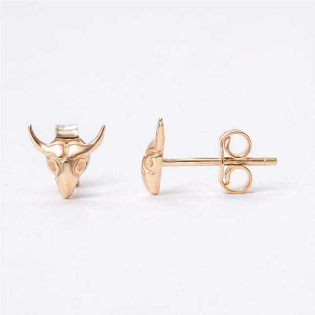 Skull Stud Solid Gold Earring