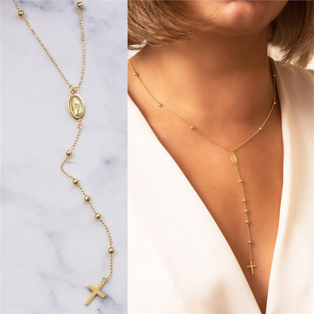Cross Solid Gold Necklace
