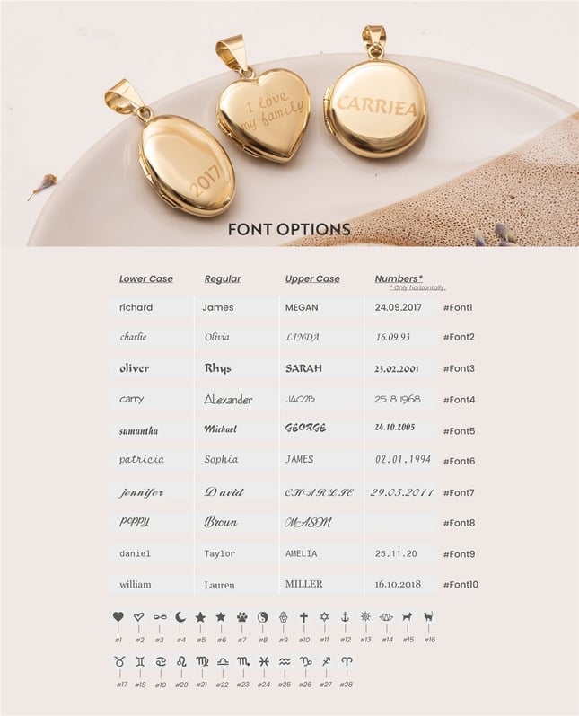 Heart Locket Engraved Solid Gold Necklace