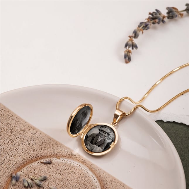 Heart Locket Engraved Solid Gold Necklace