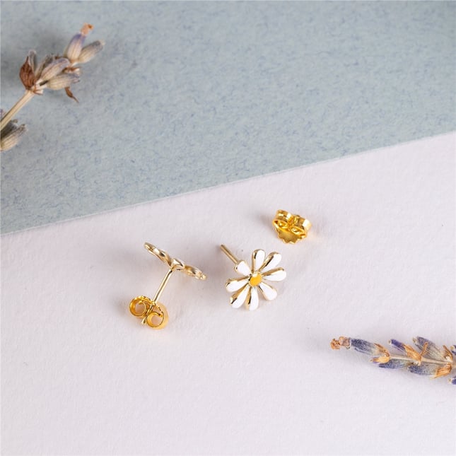 Daisy Stud Solid Gold Earring