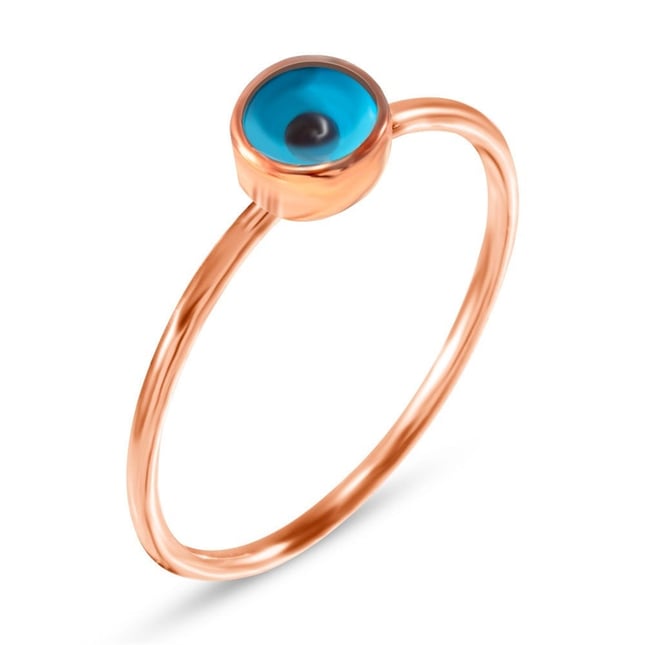 Evil Eye Solid Gold Ring