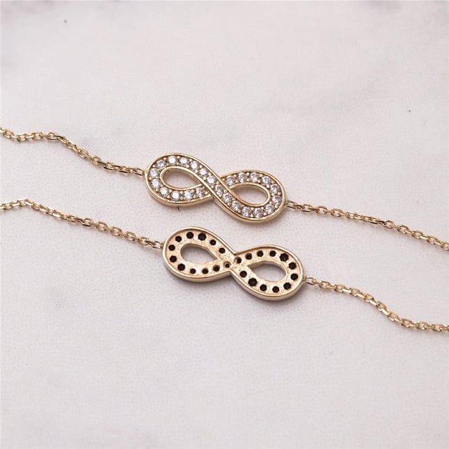 Infinity Solid Gold Bracelet