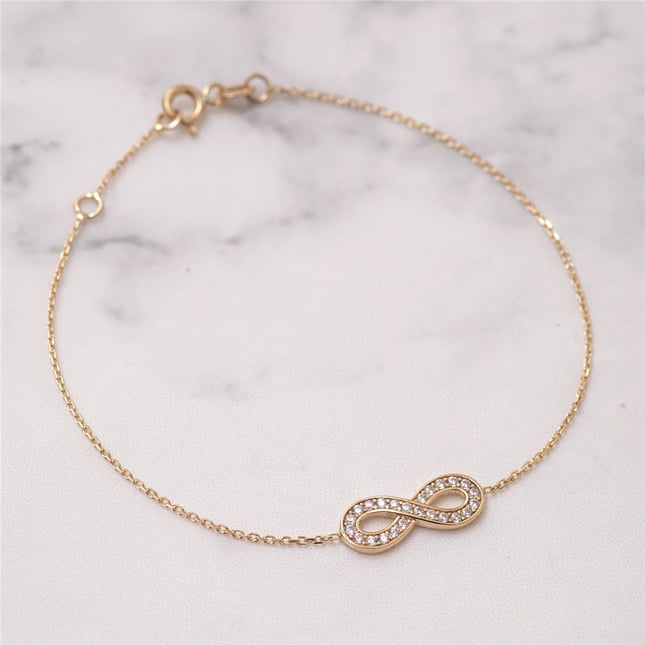 Infinity Solid Gold Bracelet