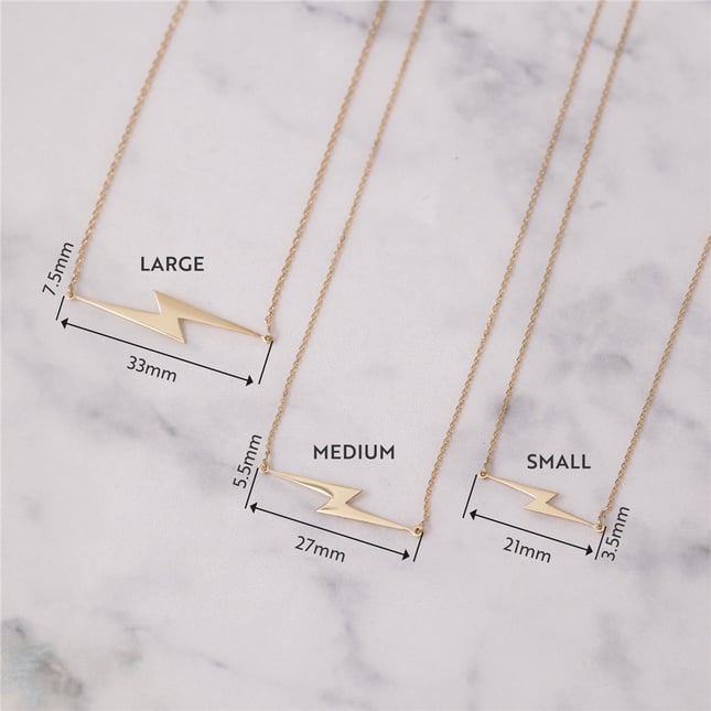 Lightning Solid Gold Necklace