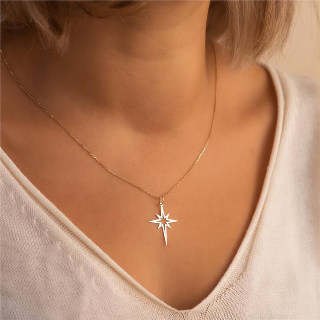Star Solid Gold Necklace