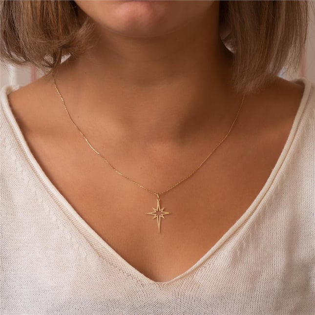 Star Solid Gold Necklace