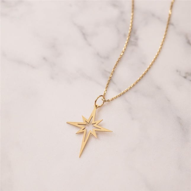 Star Solid Gold Necklace