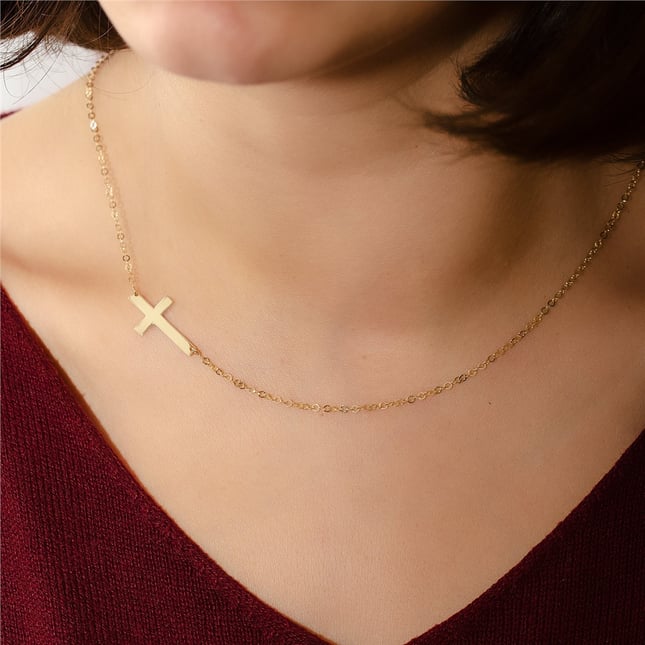 Cross Solid Gold Necklace