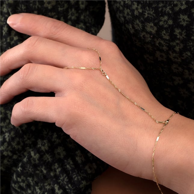 Singapore Chain Solid Gold Hand Chain