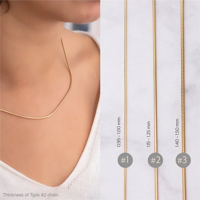 Snake Chain Solid Gold Necklace
