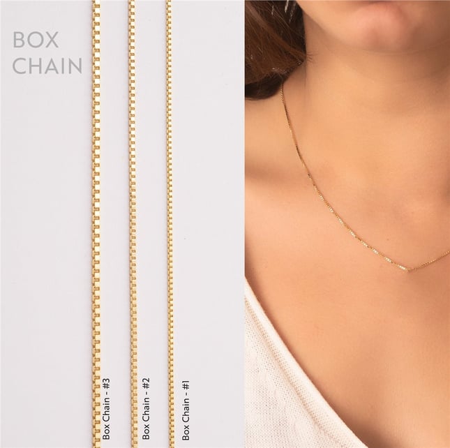 Box Chain Solid Gold Necklace