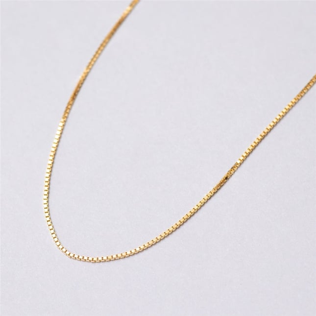 Box Chain Solid Gold Necklace