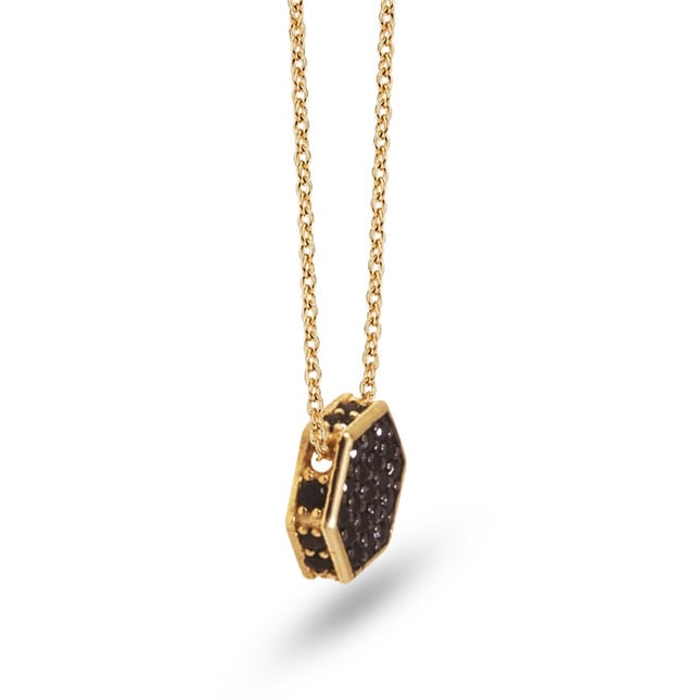 Hexagon Solid Gold Necklace