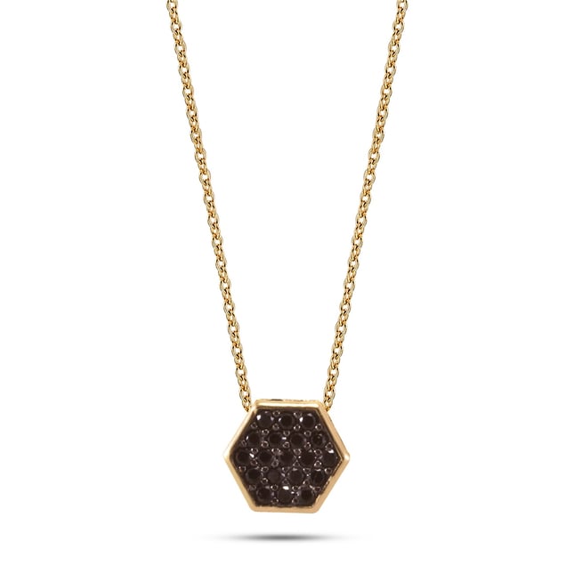 Hexagon Solid Gold Necklace
