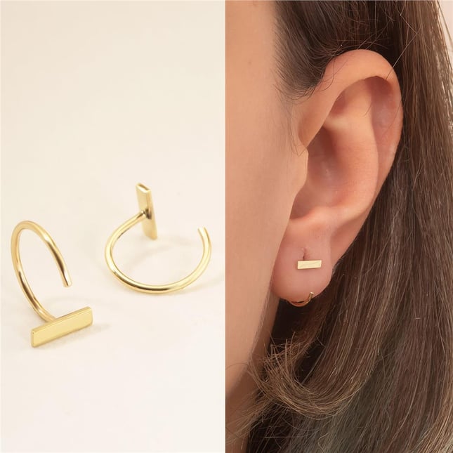 Triangle Hoop Solid Gold Earring