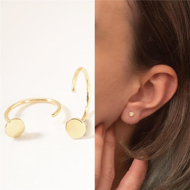 Triangle Hoop Solid Gold Earring