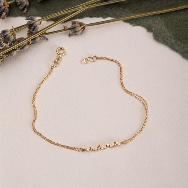 Initial Solid Gold Bracelet