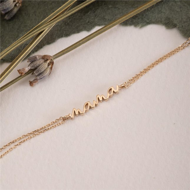 Initial Solid Gold Bracelet