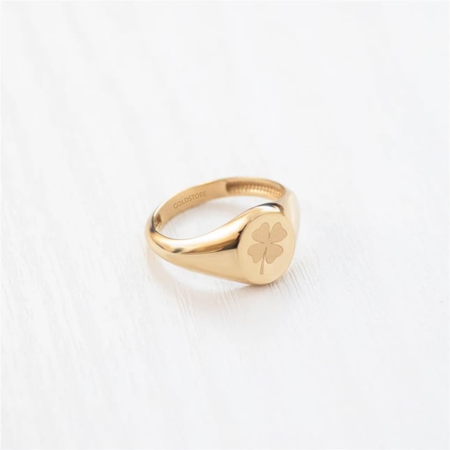 Custom Letter & Symbol Solid Gold Signet Ring