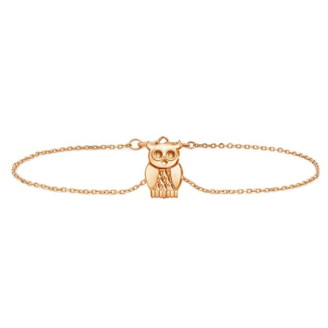 Owl Feather Solid Gold Bracelet