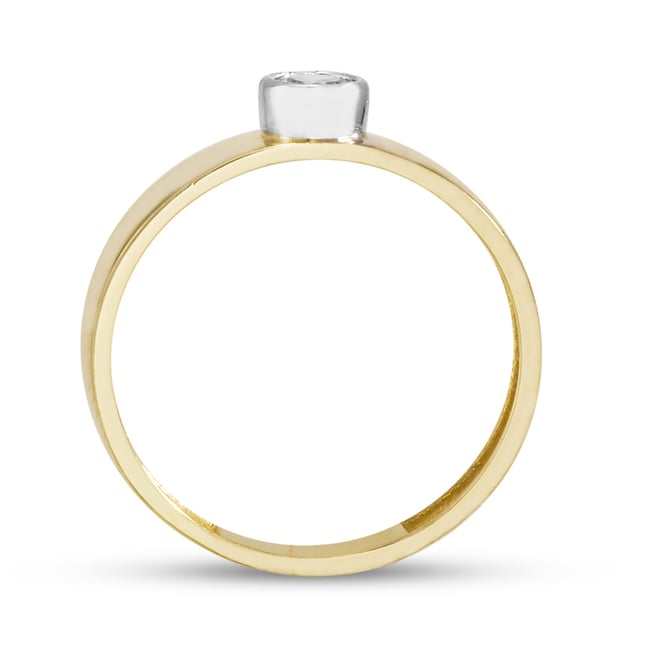 CZ Solitaire Solid Gold Ring