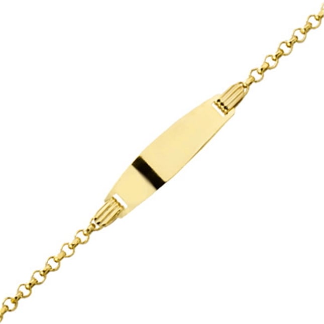 Engraved Personalized Nameplate Solid Gold ID Bracelet