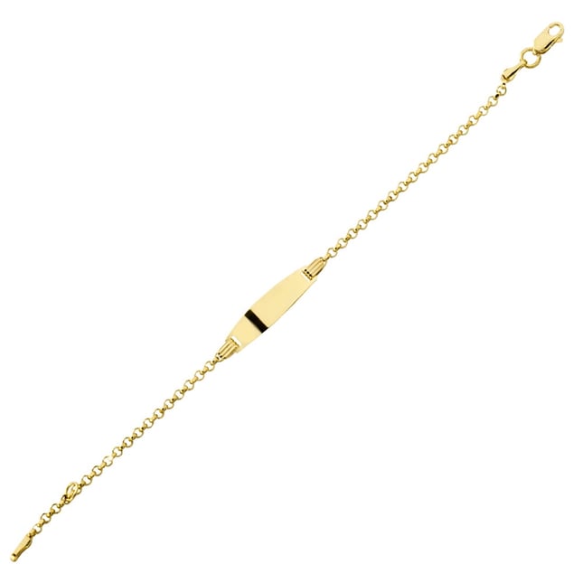 Engraved Personalized Nameplate Solid Gold ID Bracelet
