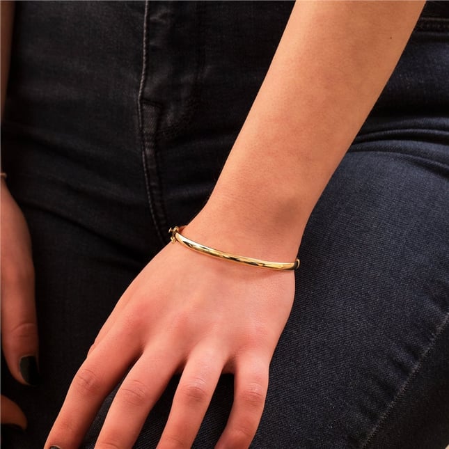 Lock Initial Solid Gold Bracelet