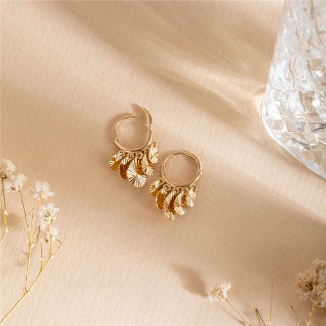 Danle Charms Huggie Solid Gold Earring