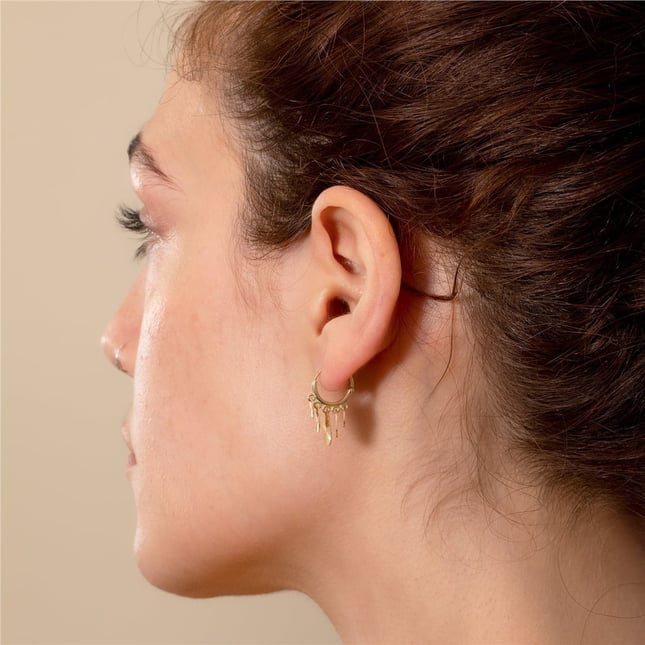 Danle Charms Huggie Solid Gold Earring