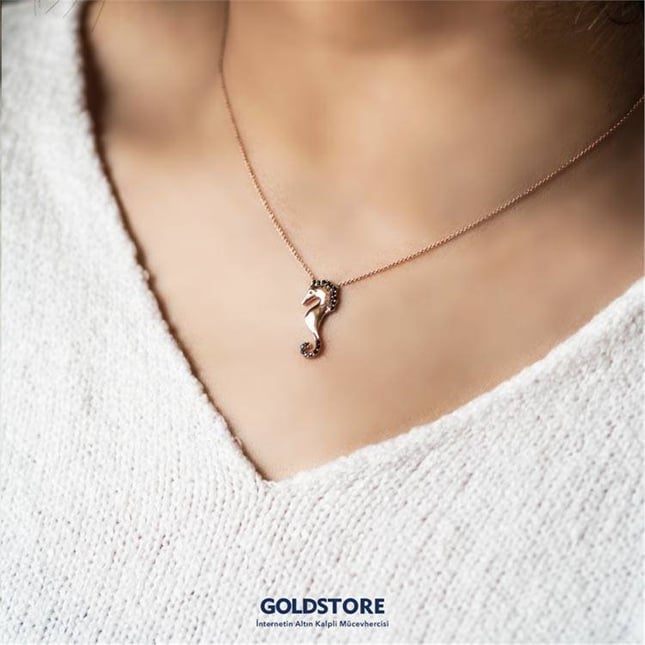 Seahorse Solid Gold Necklace