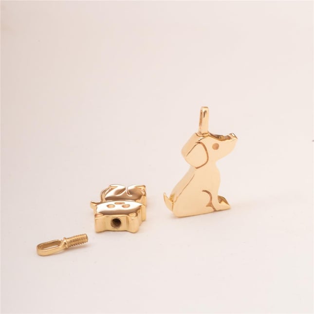 Cremation Cat Dog Solid Gold Necklace