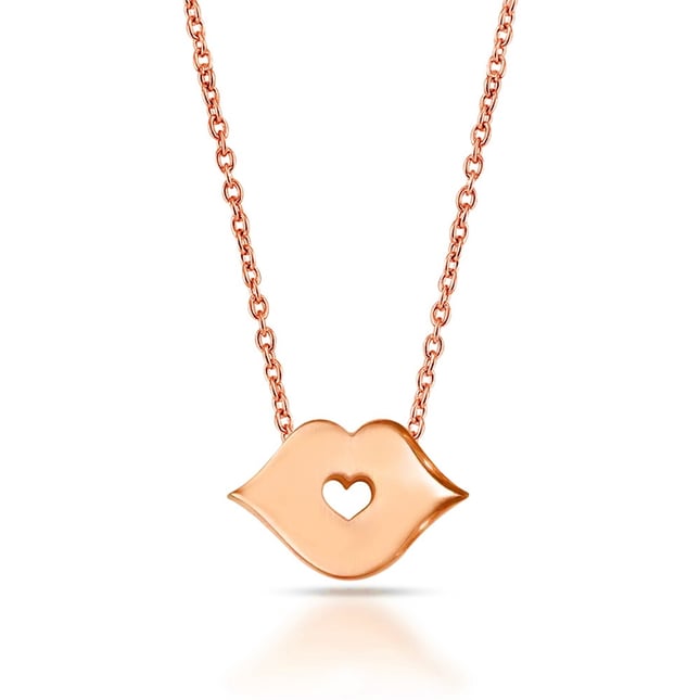 Lips Heart Solid Gold Necklace