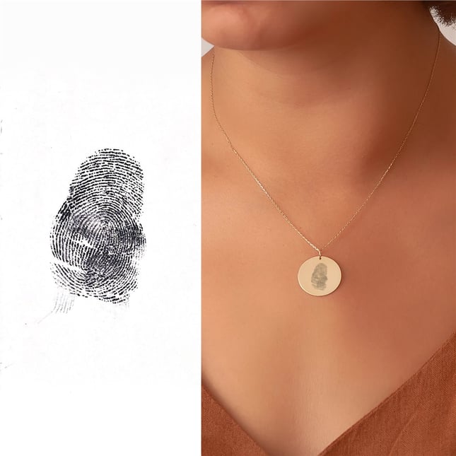 Circle Initial Solid Gold Necklace