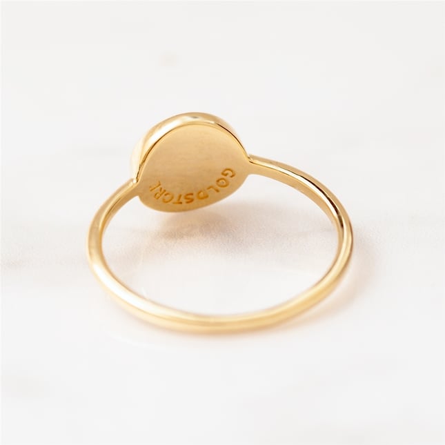Hamsa Hand of Fatima Solid Gold Ring