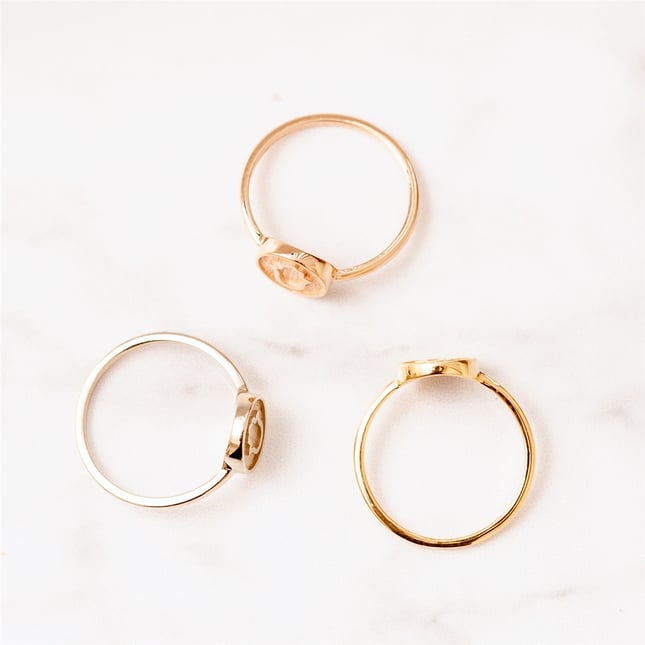 Hamsa Hand of Fatima Solid Gold Ring