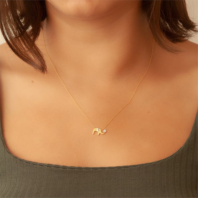 Elephant Solid Gold Necklace