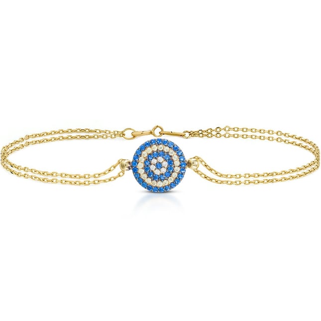 CZ Evil Eye Solid Gold Bracelet
