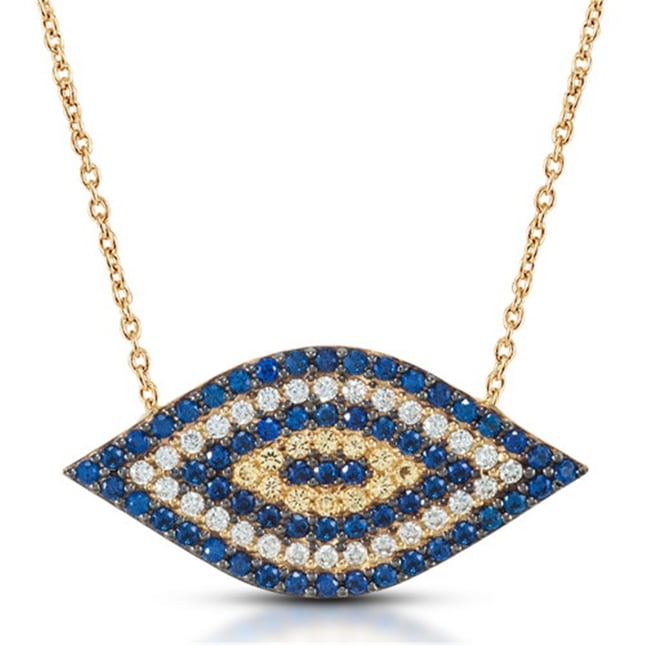 Marquise Evil Eye Solid Gold Necklace