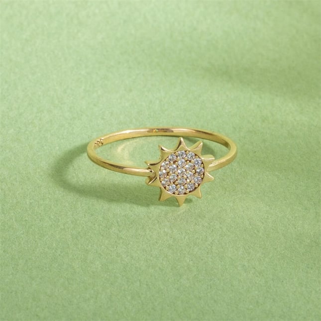 Sun Solid Gold Ring