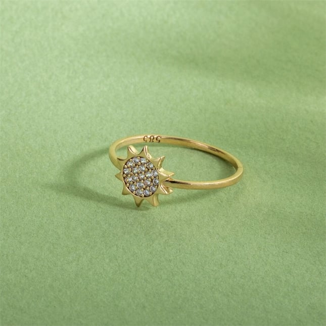 Sun Solid Gold Ring